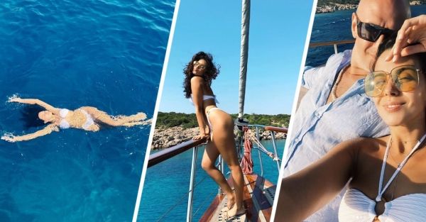 Настя Каменских показала фото с мужем во время отдыха на яхте