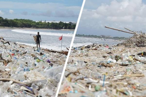 Популярные у туристов пляжи Бали превратились в мусорные свалки. ФОТО
