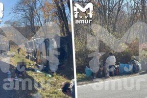 Россияне погибли в ДТП: автобус, полный туристов, перевернулся в кювет, людей зажало