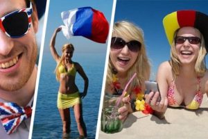 Российские туристы упали, но победили в схватке и немцами и британцами