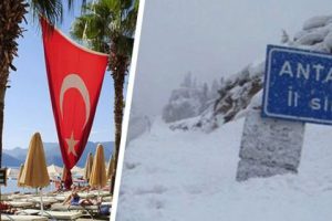 ❋ В Анталье готовят лыжи: выпало 10 сантиметров снега