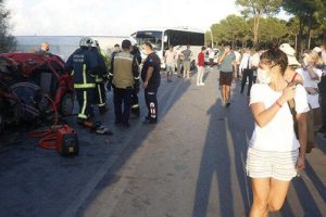 В Турции автобус с российскими туристами попал в аварию